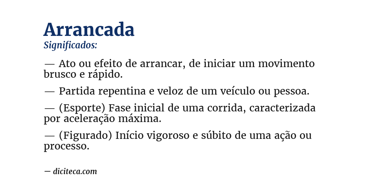Significado de arrancada