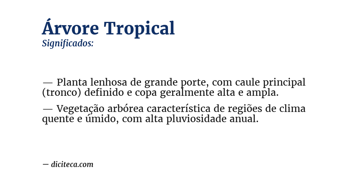Significado de árvore tropical