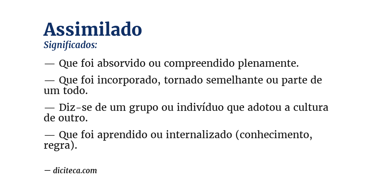 Significado de assimilado