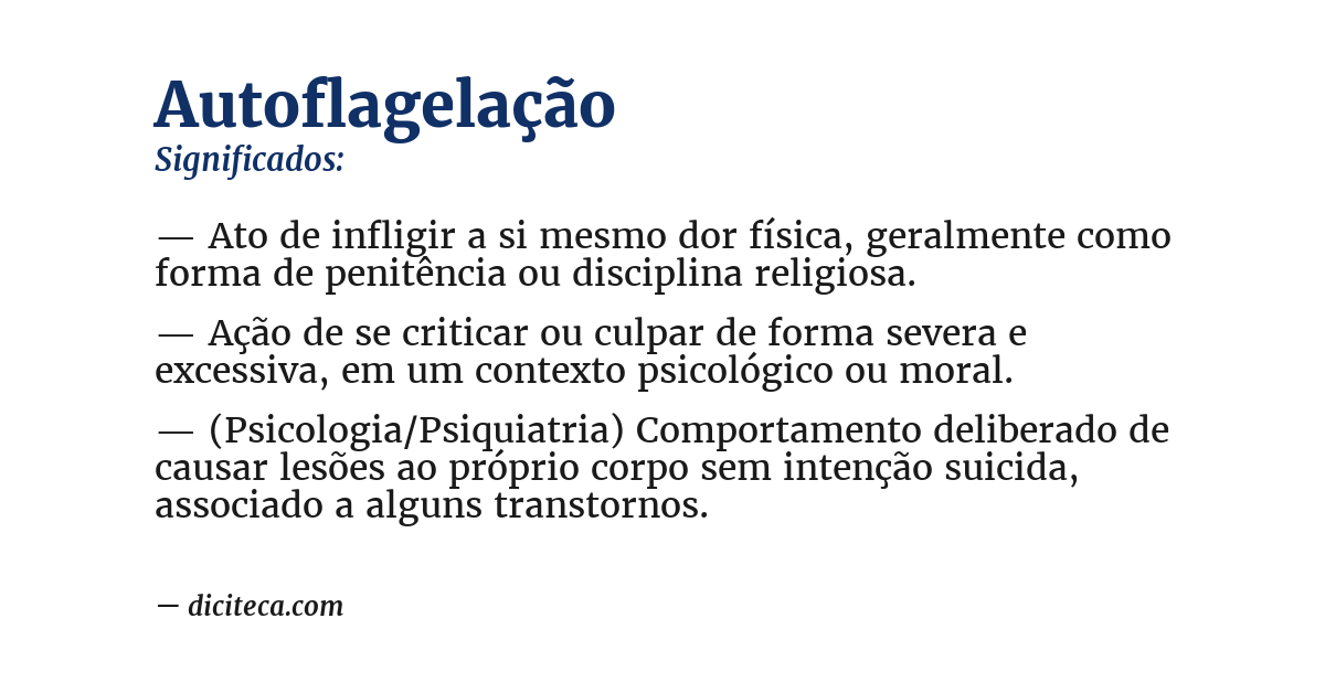 Significado de autoflagelação