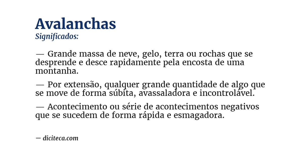 Significado de avalanchas