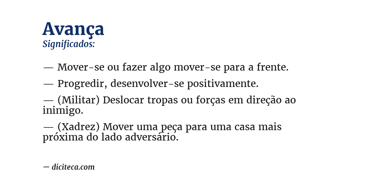 Significado de avança
