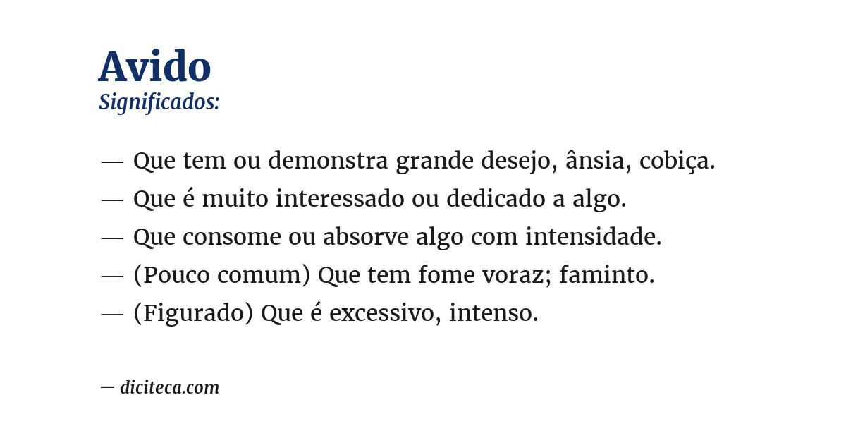 Significado de avido