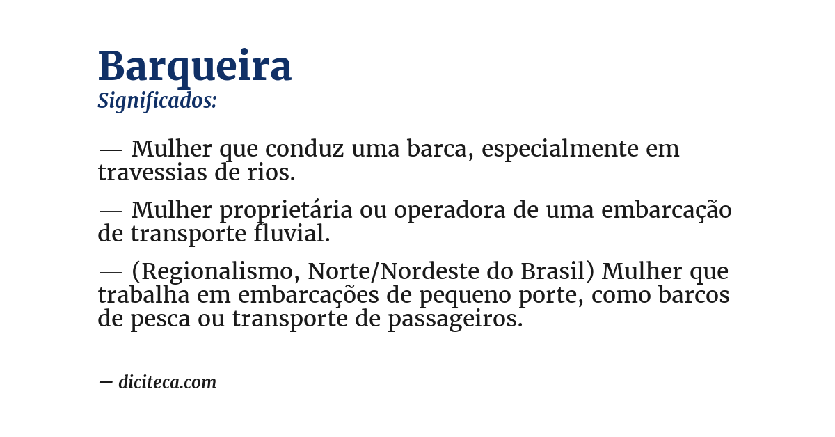 Significado de barqueira