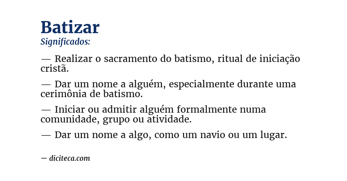 Significado de batizar
