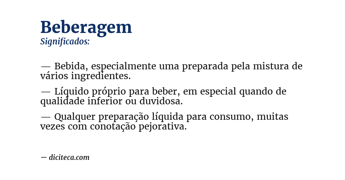 Significado de beberagem