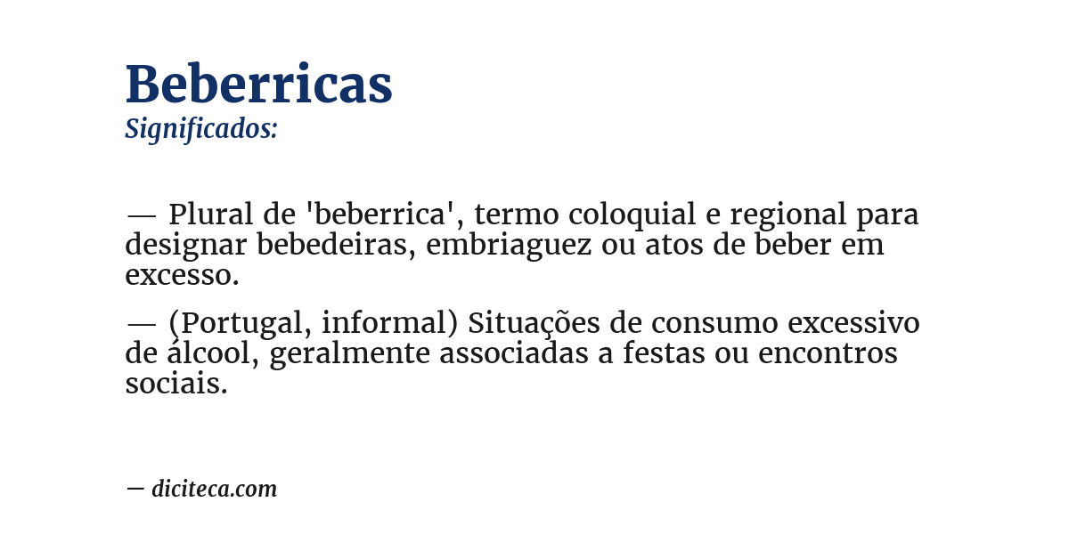 Significado de beberricas