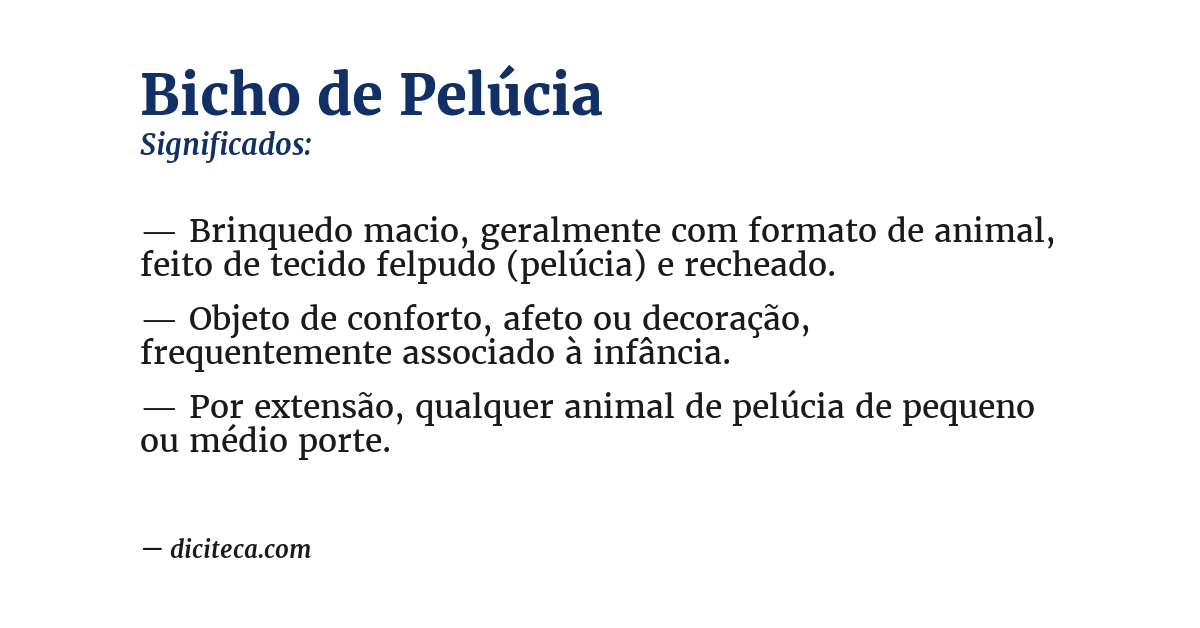 Significado de bicho de pelúcia