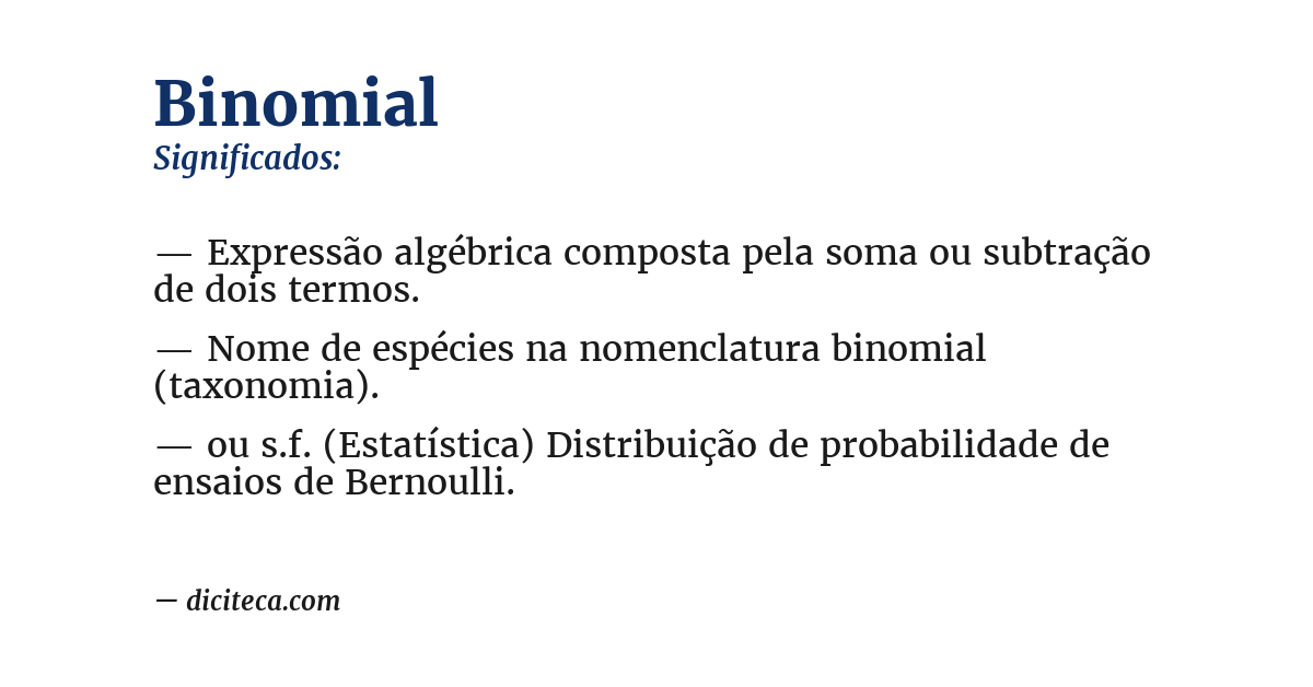 Significado de binomial