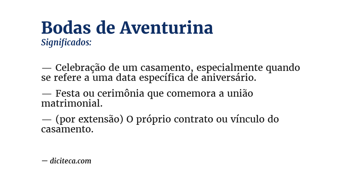 Significado de bodas de aventurina