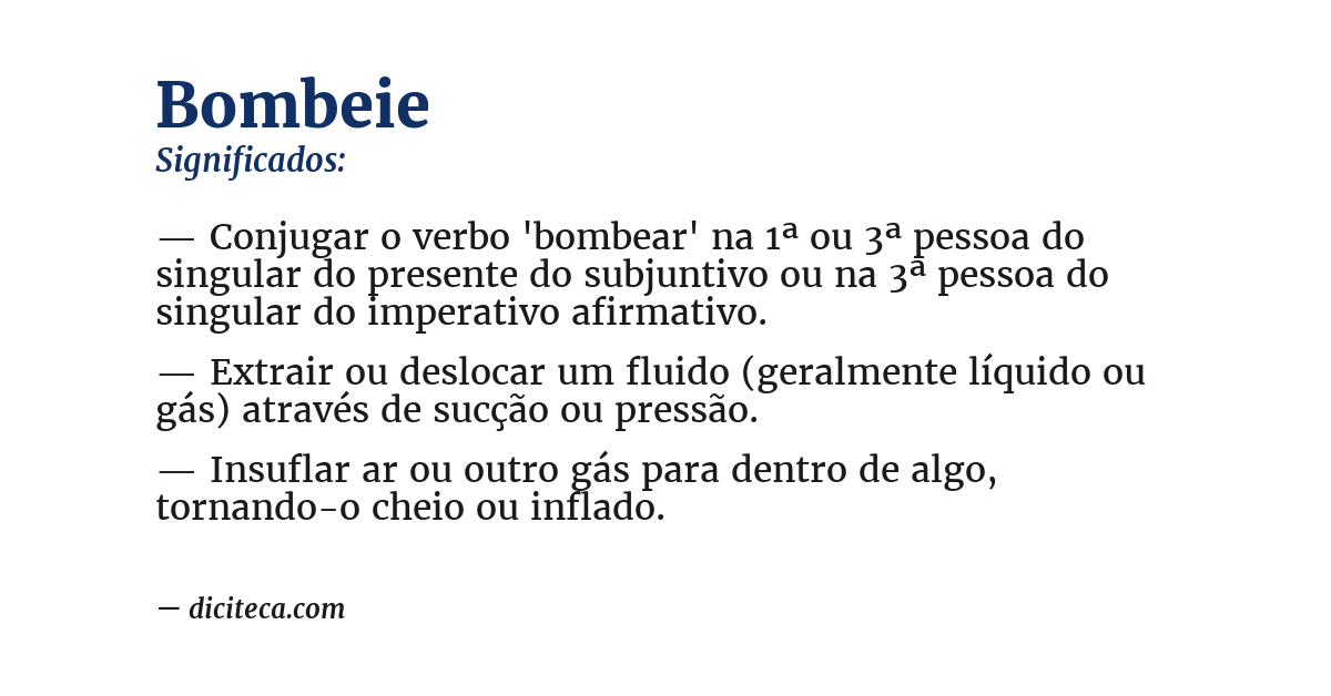 Significado de bombeie