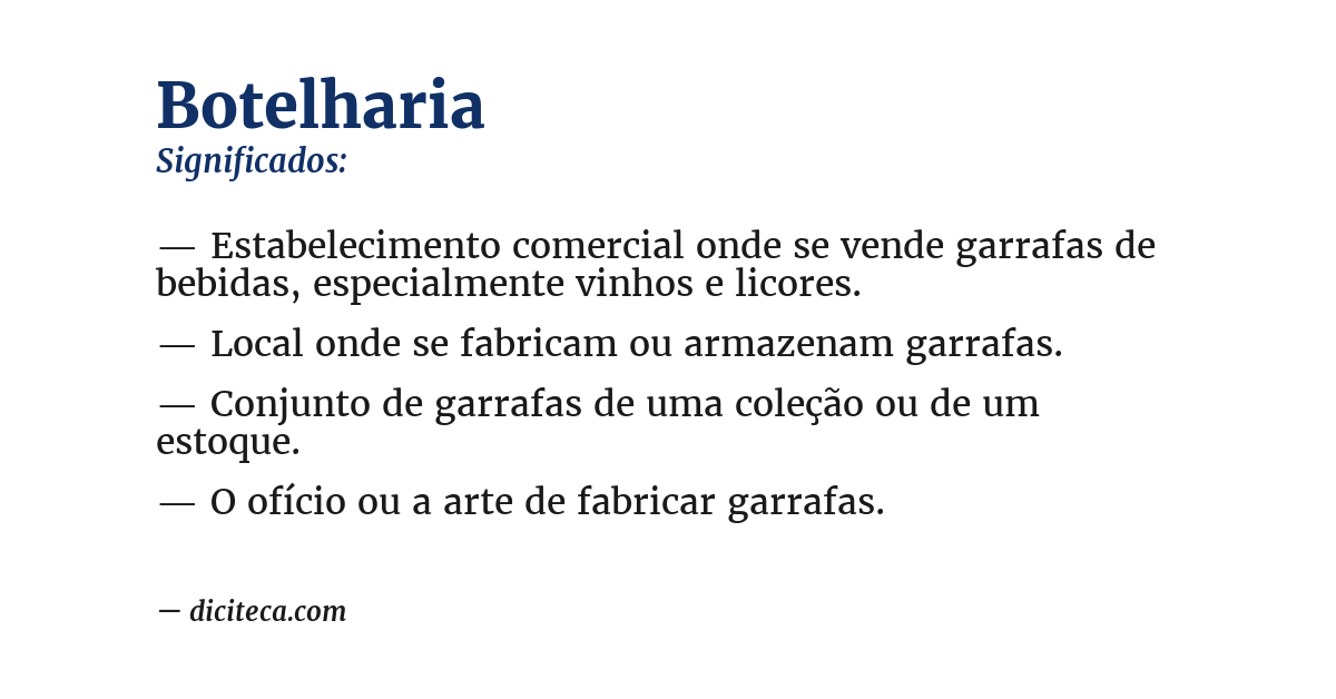 Significado de botelharia