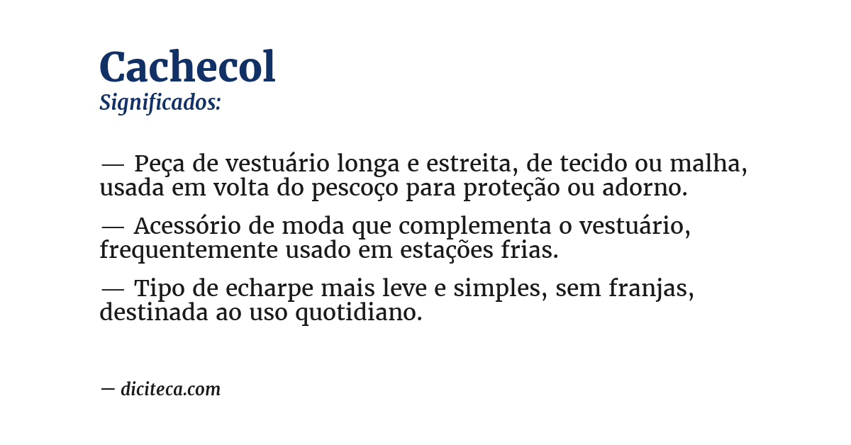 Significado de cachecol