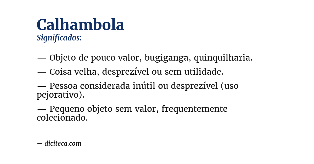 Significado de calhambola