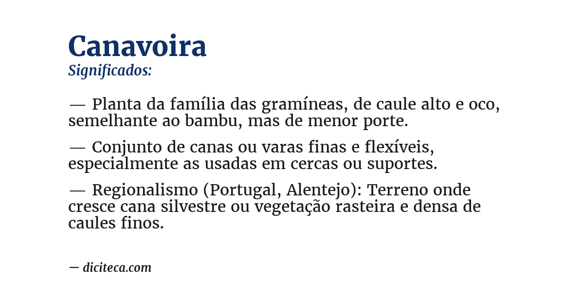 Significado de canavoira