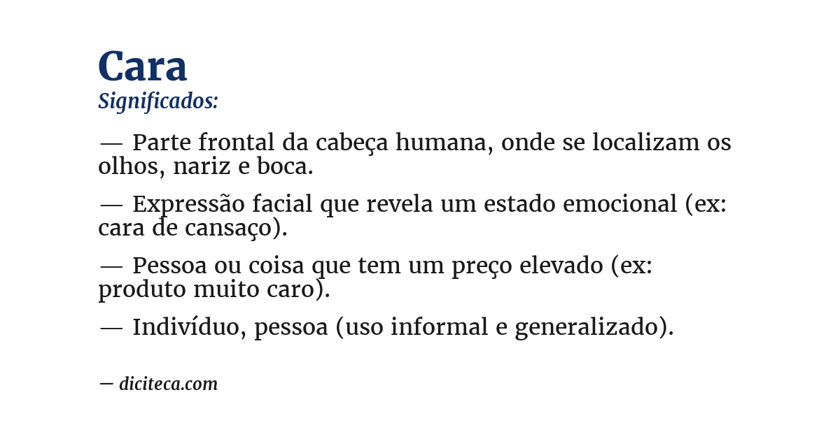 Significado de cara