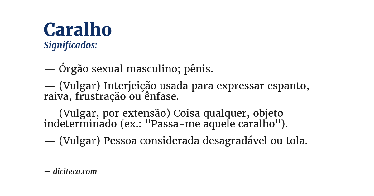 Significado de caralho