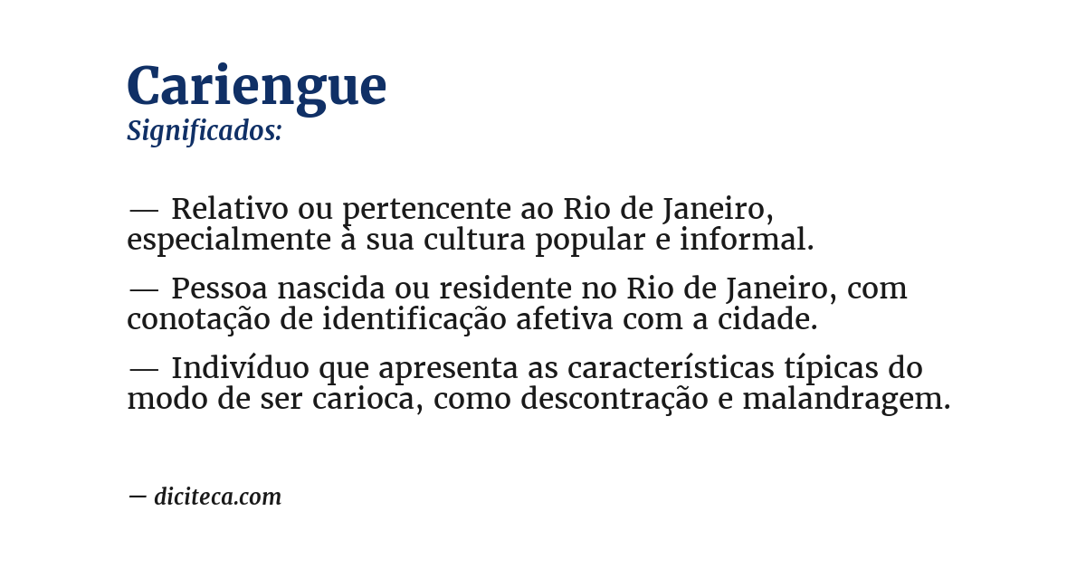 Significado de cariengue