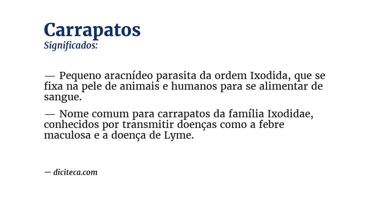 Significado de carrapatos