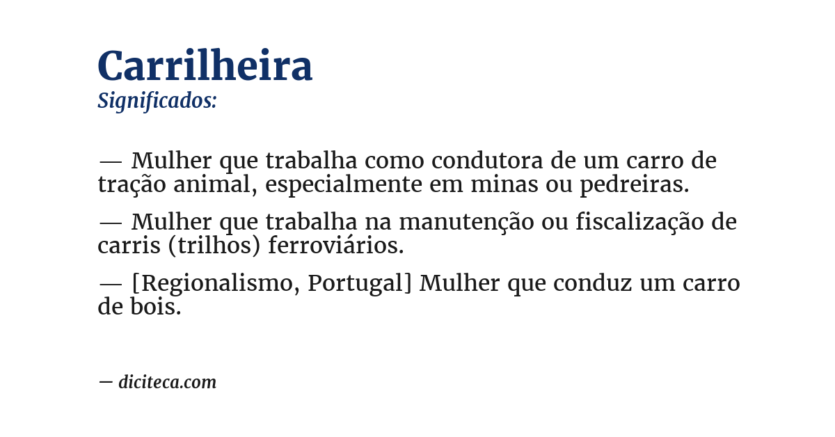 Significado de carrilheira