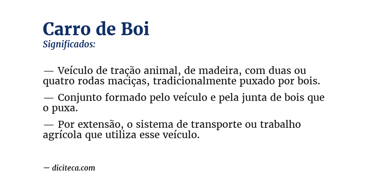 Significado de carro de boi