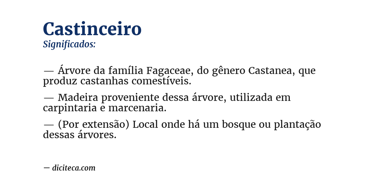 Significado de castinceiro
