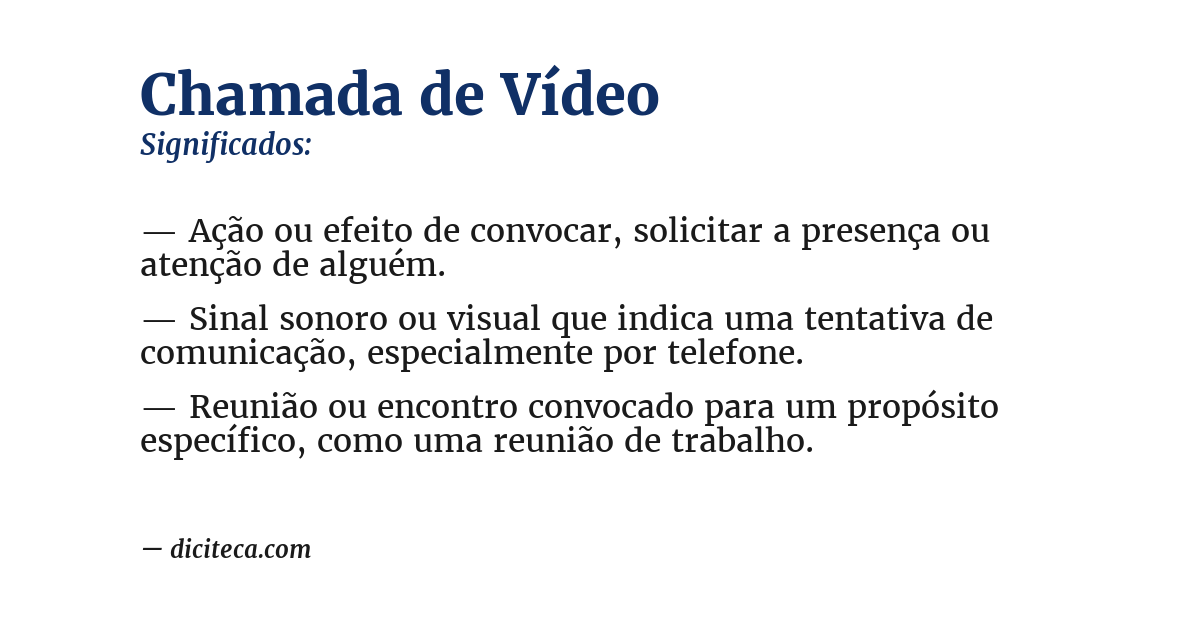 Significado de chamada de vídeo