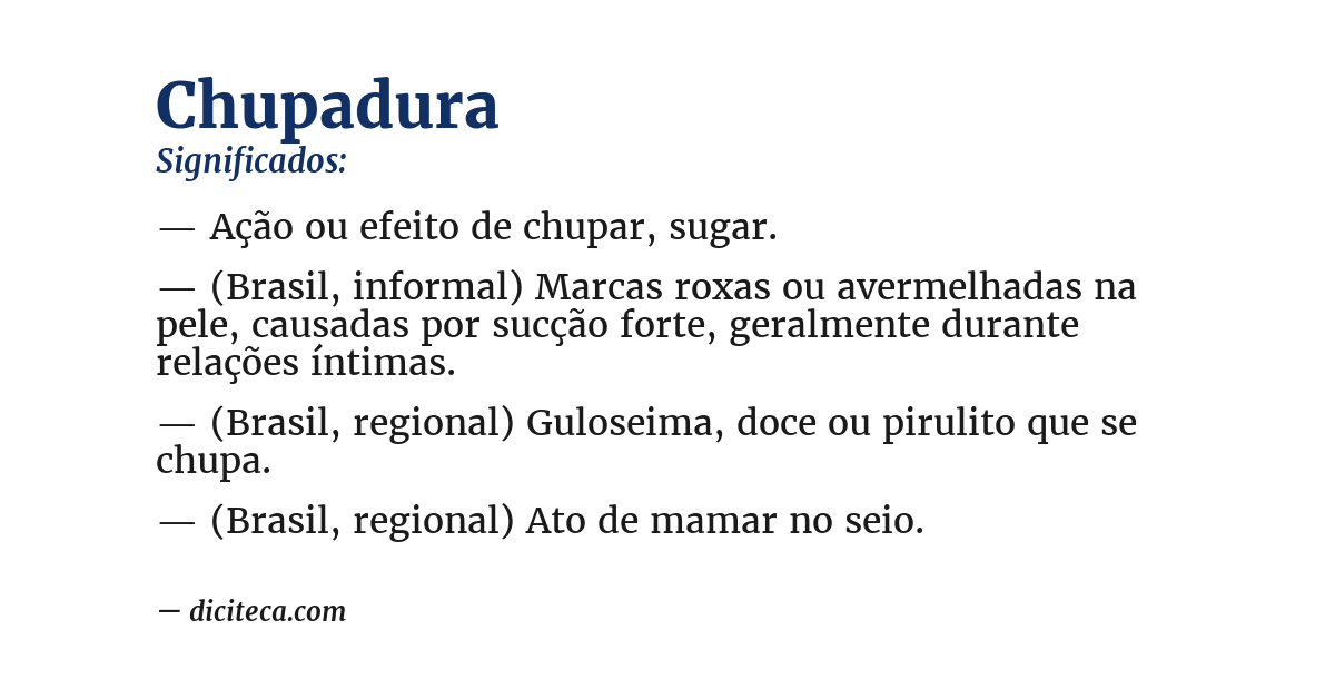 Significado de chupadura