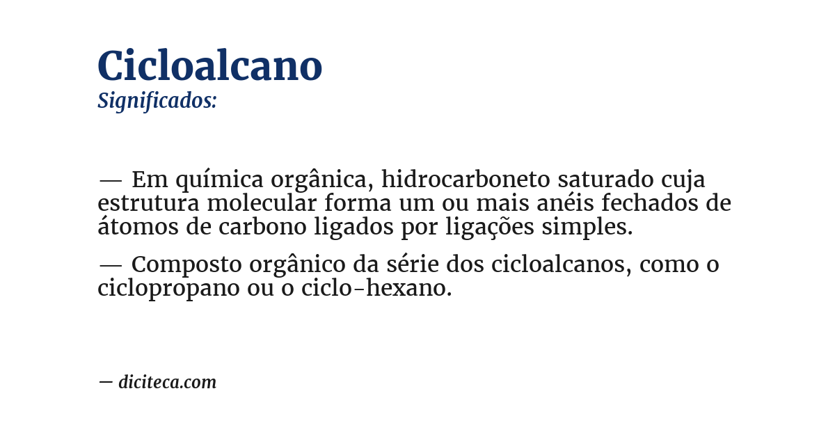 Significado de cicloalcano