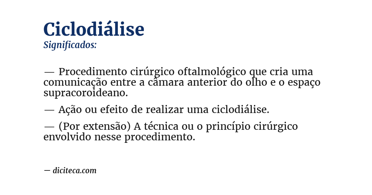 Significado de ciclodiálise