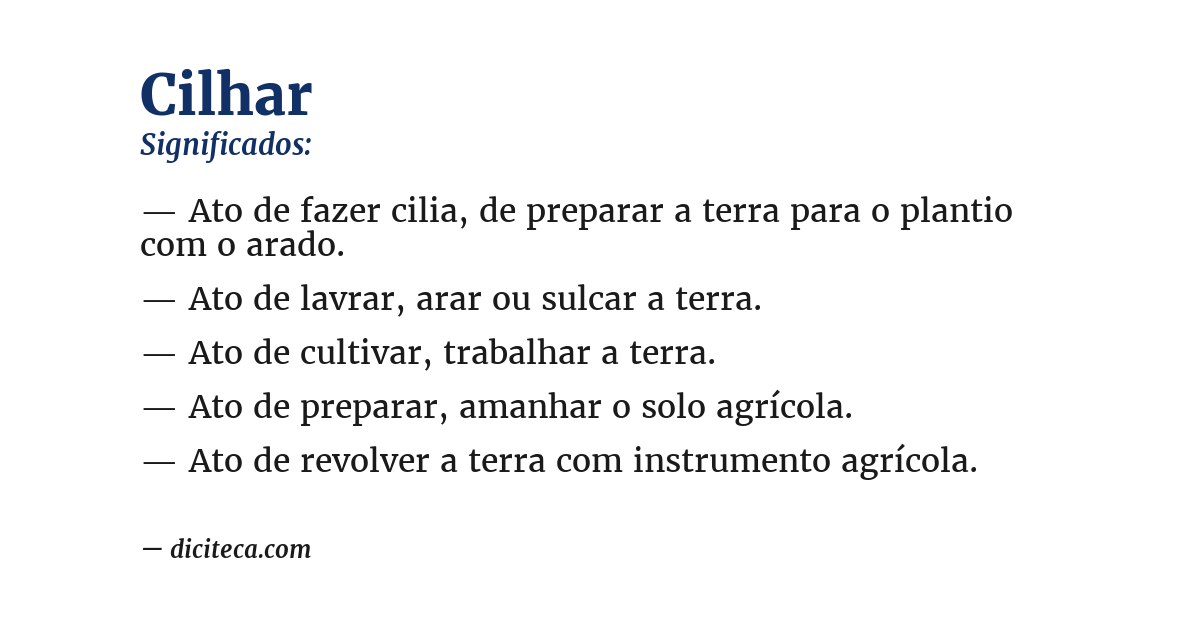 Significado de cilhar