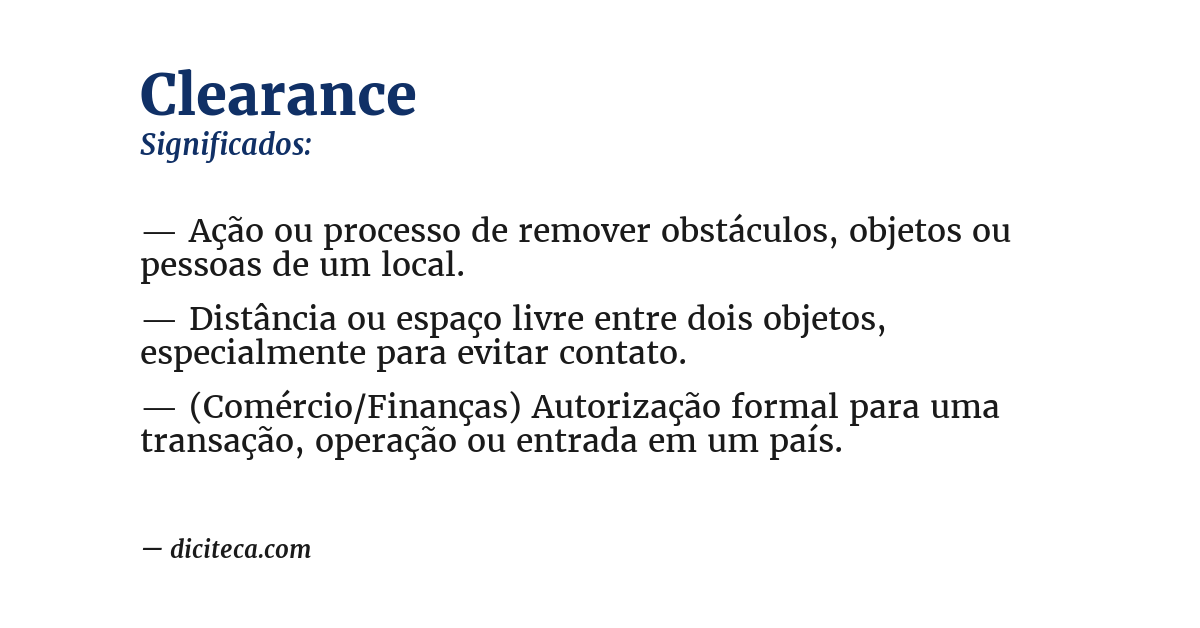 Significado de clearance