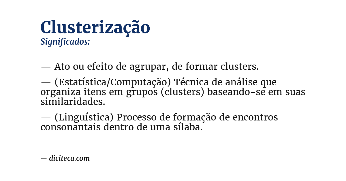 Significado de clusterização