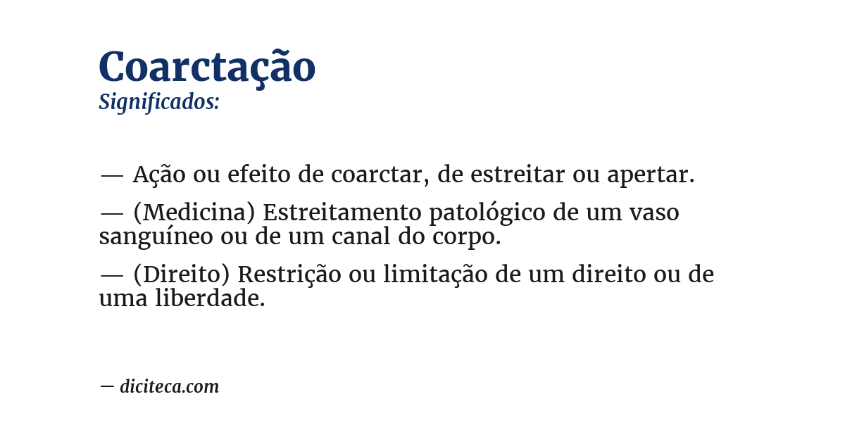 Significado de coarctação