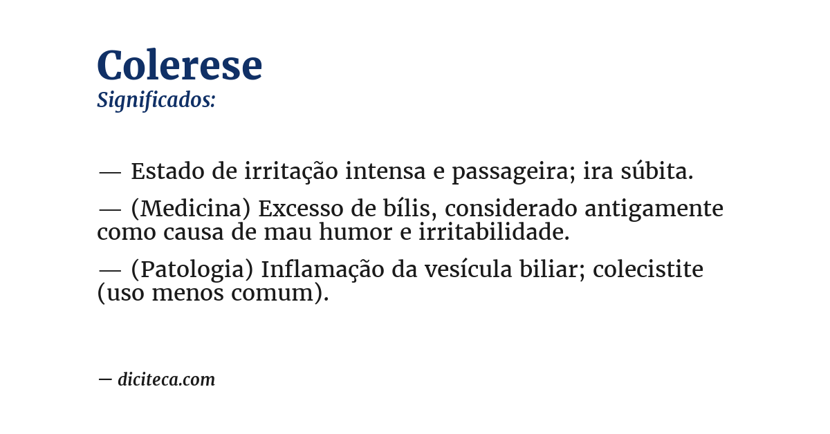 Significado de colerese
