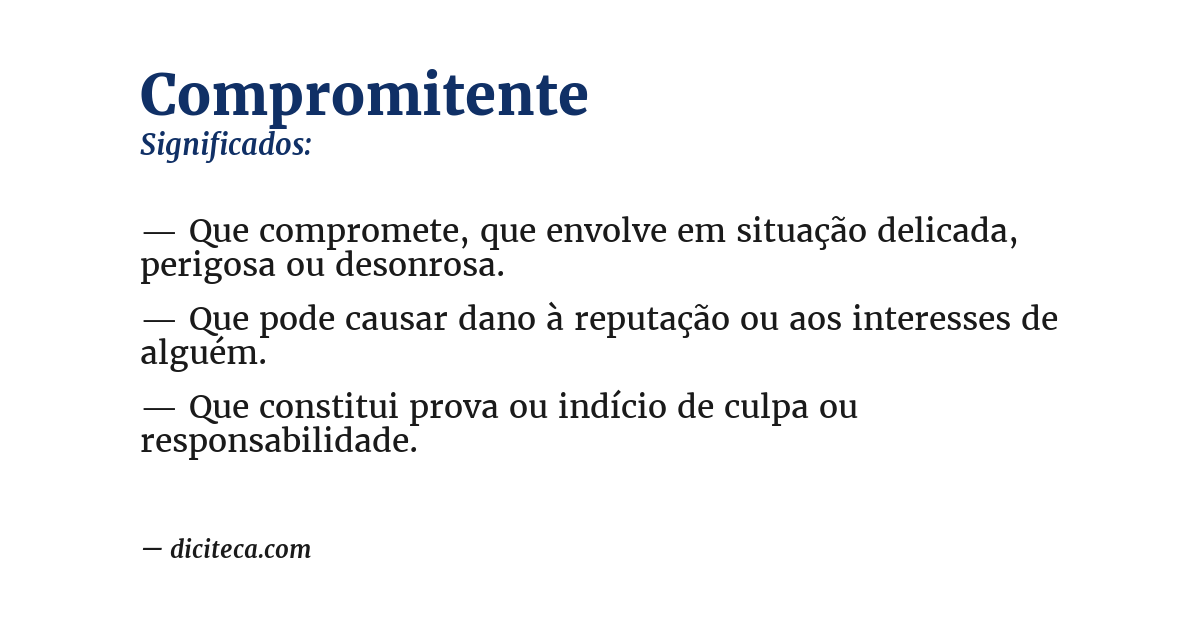 Significado de compromitente