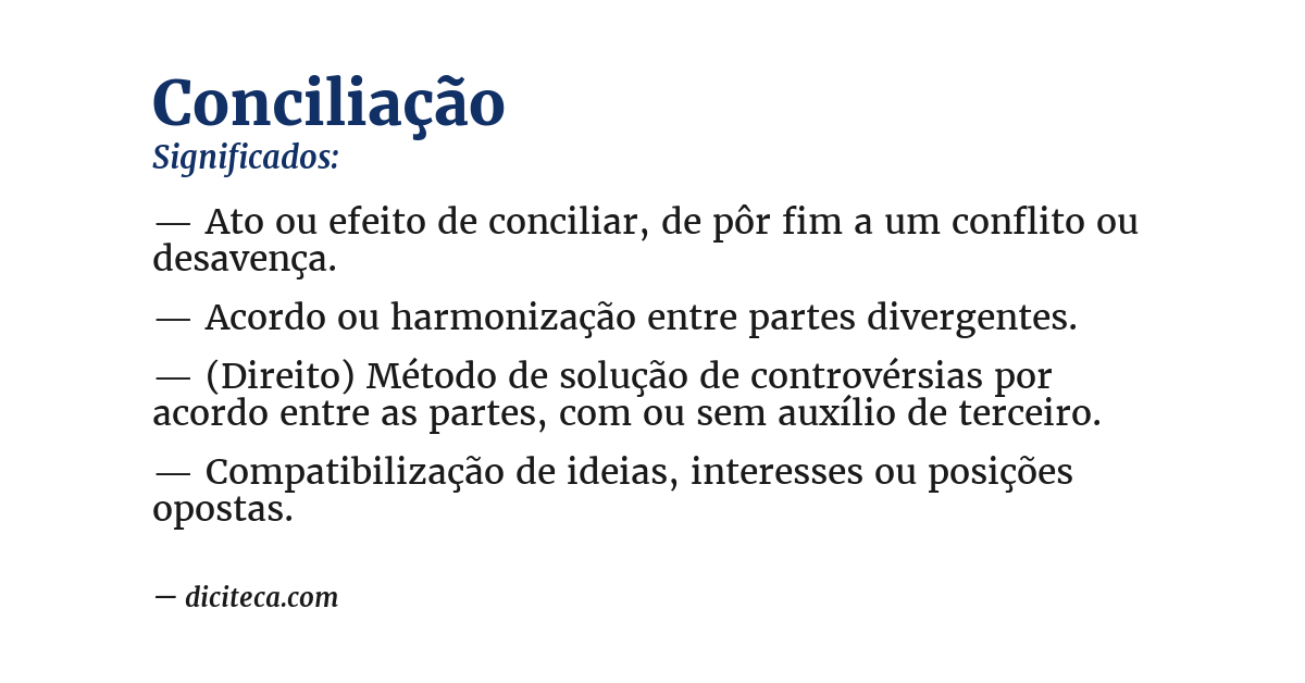 Significado de conciliação