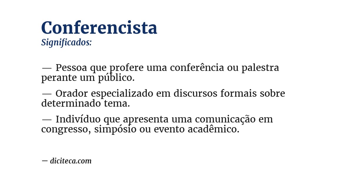 Significado de conferencista