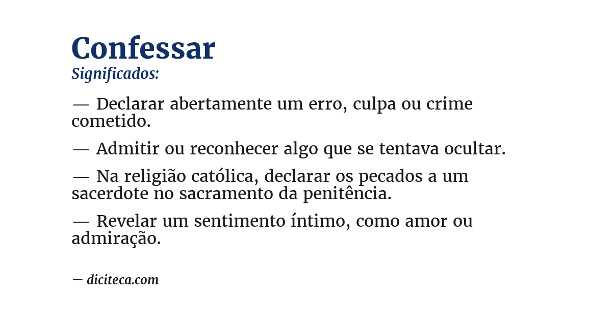 Significado de confessar