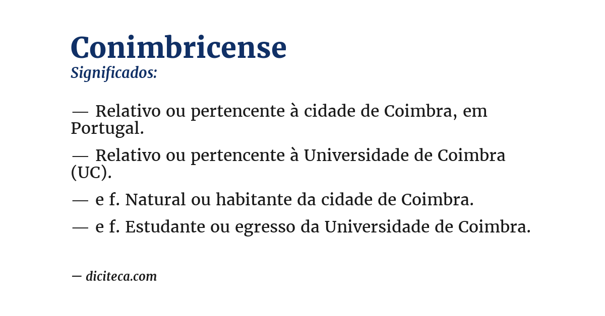 Significado de conimbricense