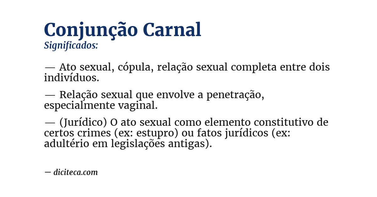 Significado de conjunção carnal