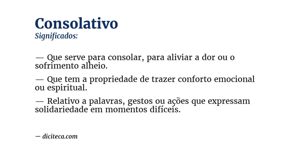 Significado de consolativo