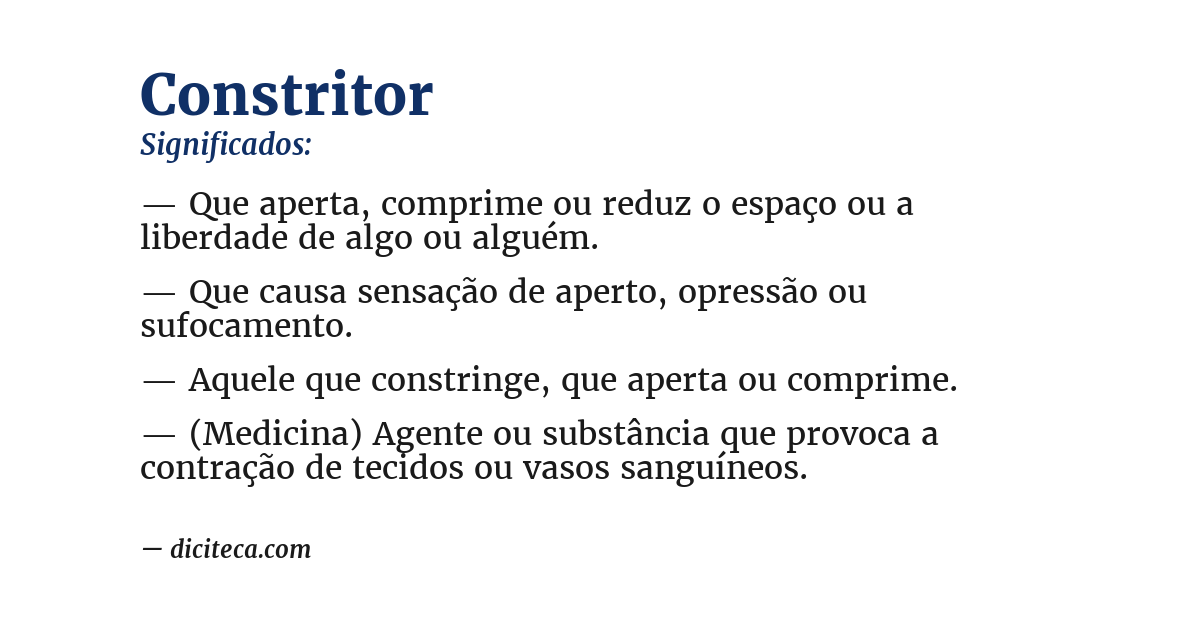 Significado de constritor