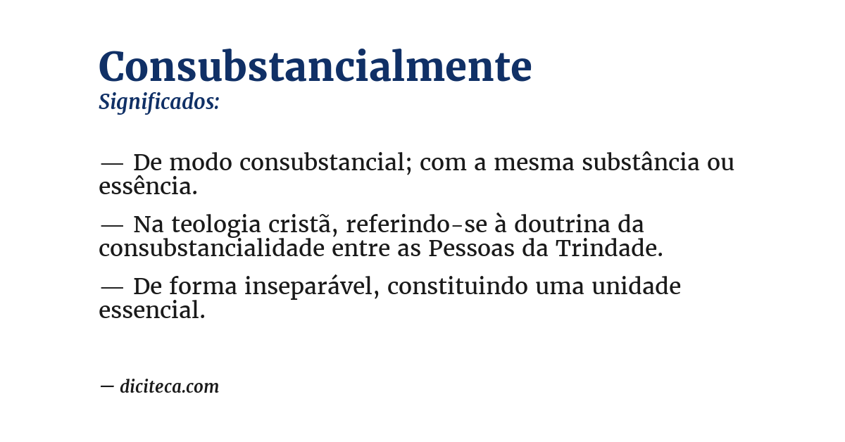 Significado de consubstancialmente