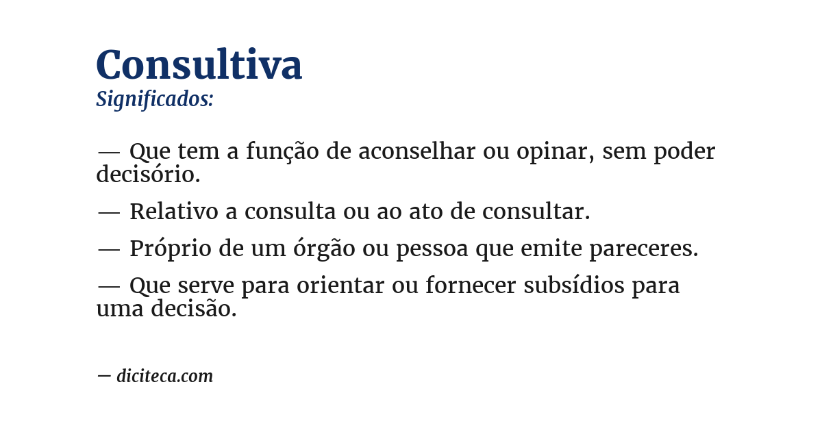 Significado de consultiva
