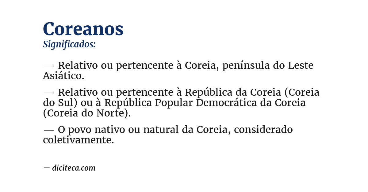 Significado de coreanos