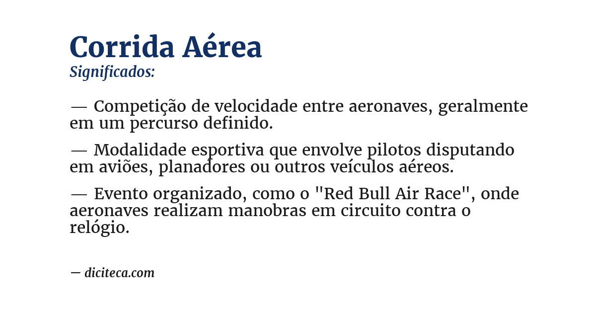 Significado de corrida aérea