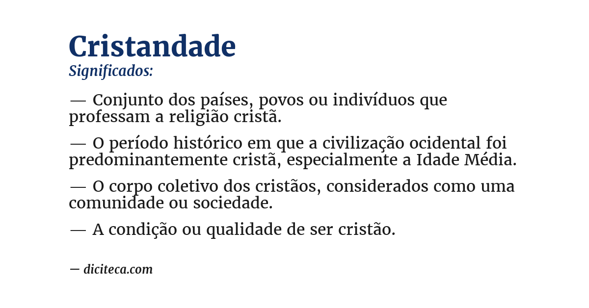 Significado de cristandade