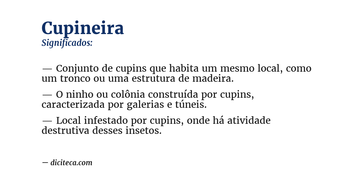 Significado de cupineira