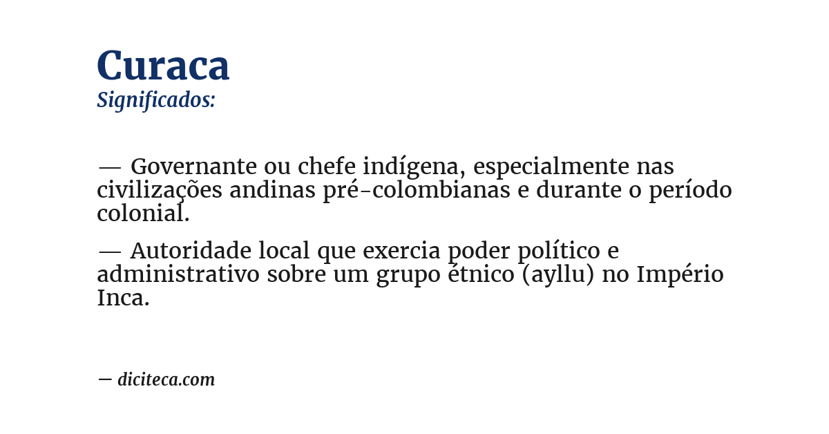 Significado de curaca
